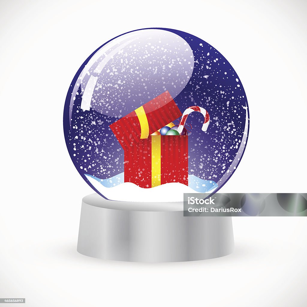 Weihnachten Crystal Schnee Ball. Vektor - Lizenzfrei Dezember Vektorgrafik