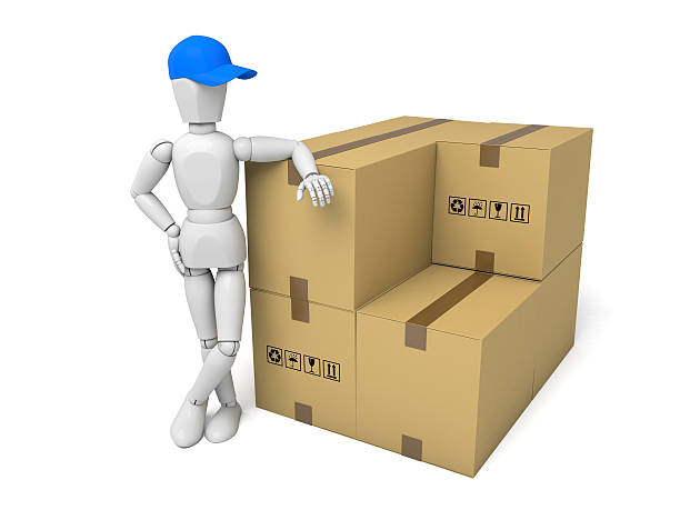 gestão de armazém - distribution warehouse men three dimensional shape delivering - fotografias e filmes do acervo