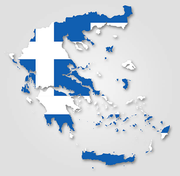 istock Map and flag of Greece 465658691