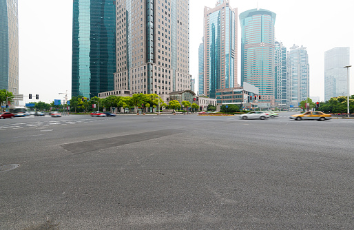 The century avenue of street scene in shanghai Lujiazui,China.