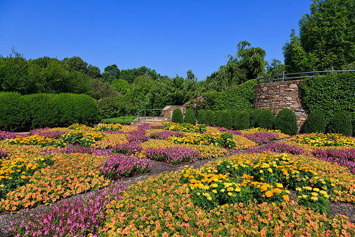 The Quilt Garden at the North Carolina Arboretum in Asheville near the Blue Ridge Parkway.