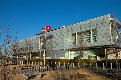 Little Rock,  Arkansas, USA - January 7, 2015: William Jefferson Clinton Presidential Library in Little Rock, Arkansas. The libaray will house the archive of all official documents and records of U.S. President Bill Clinton as well as have displays of world events during his presidency.