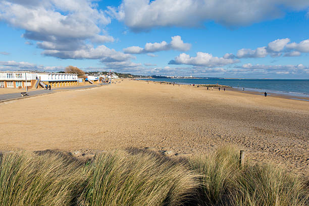 Sandbanks beach and waves Poole Dorset England UK stock photo