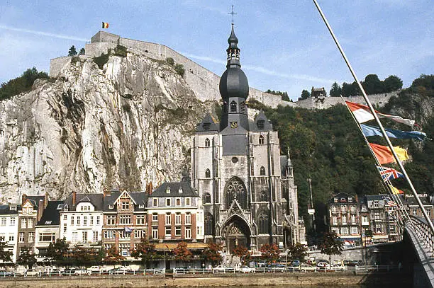 Citadel Fort and Collegiate Church of Notre-Dame Dinant Namur River Meuse Belgium