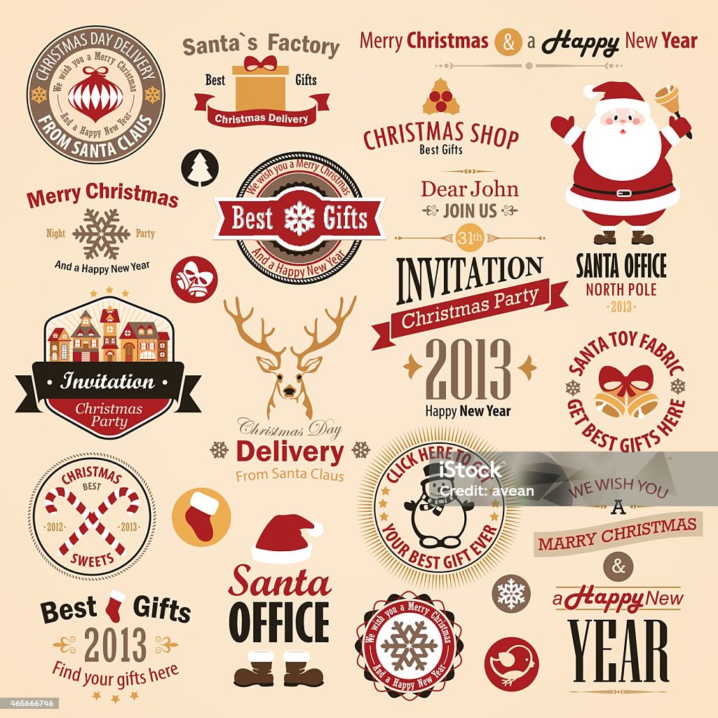 Christmas set Christmas set - labels, emblems and other decorative elements. Vector illustration. 2013 stock vector