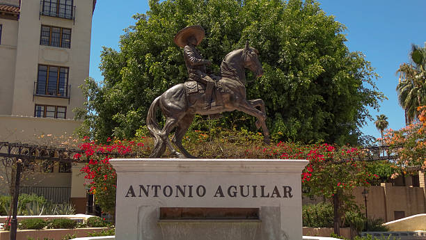 Los Angeles, CA, USA - July 08, 2014: Statue of Antonio Aguilar Barraza, known as \