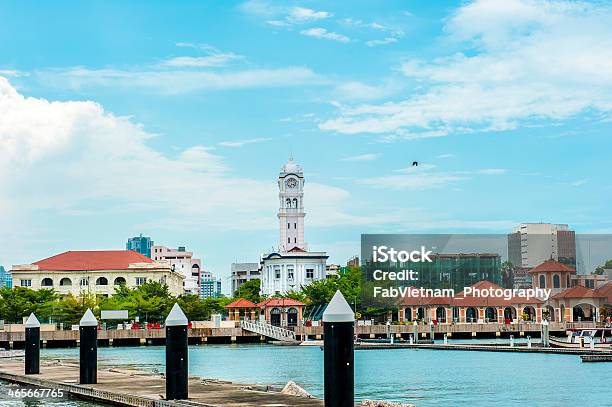 Queen Victoria Clock Tower Viewed From Penang Harbor Stock Photo - Download Image Now