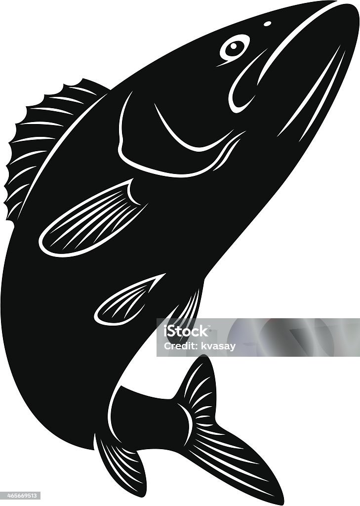 Sriped Pesce basso - arte vettoriale royalty-free di Lutjanidae