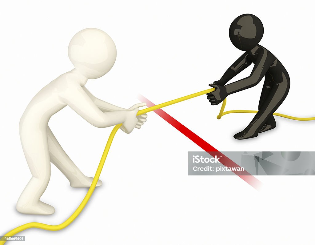 3D human pulling a rope Abstract Stock Photo