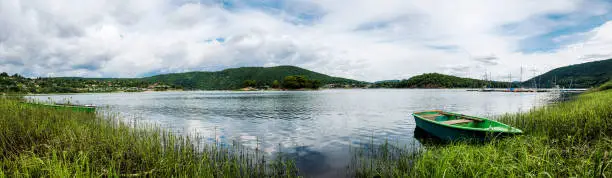 Panoramic view at the Edersee, Germany.