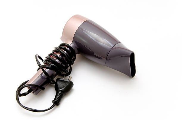 фен - hair dryer single object plastic black стоковые фото и изображения