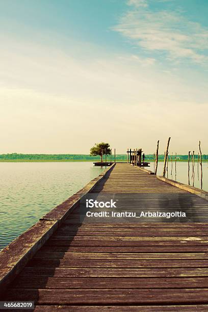 Wooden Pier On Soustons Lake France Stock Photo - Download Image Now - Lake, Backgrounds, Beauty In Nature