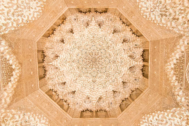 Granada, Spain - June 2018: Interiors of Alhambra palace in Granada