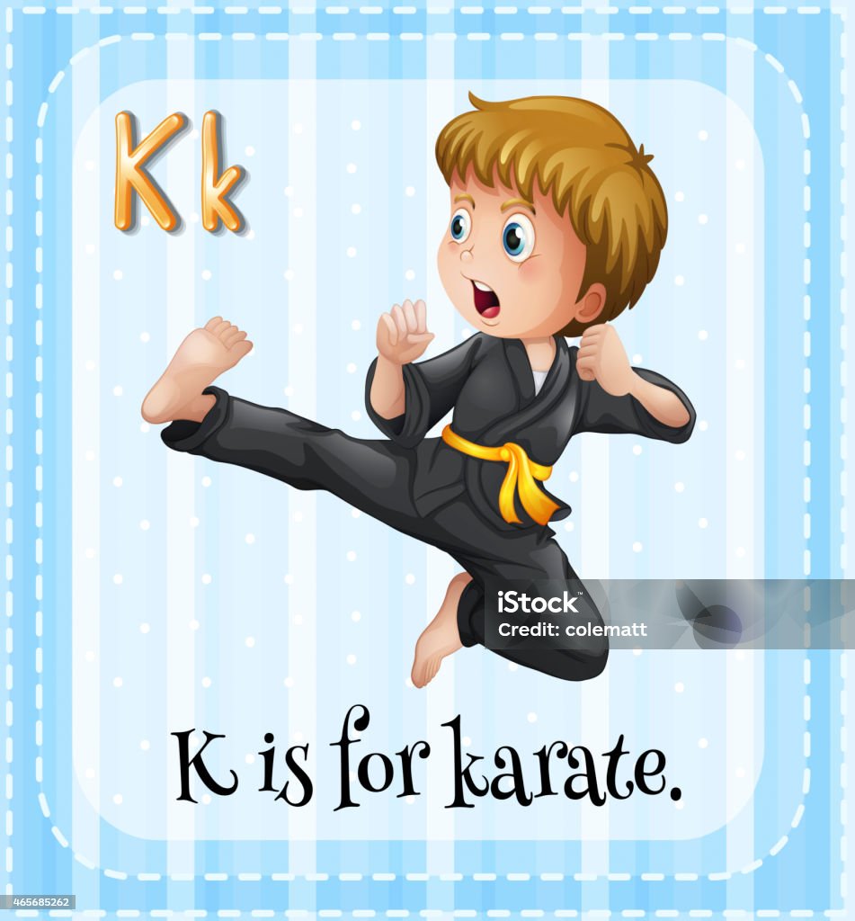 Letter K Alphabet K is for karate 2015 stock vector