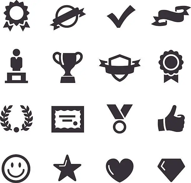 Vector illustration of Awards and Prizes Icons - Acme Series