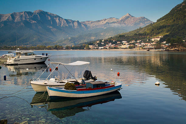 Peaceful morning on Thassos island stock photo