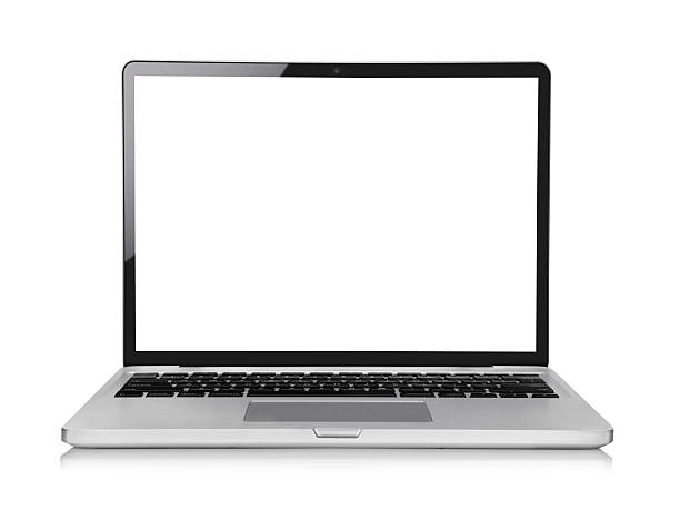 Silver Laptop stock photo