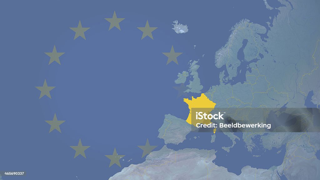 A França faz parte da União Europeia desde 1952 16:9 com fronteiras - Foto de stock de Alemanha royalty-free