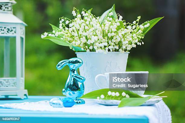 Bouquet Of Lillyofthevalley With Easter Decorations Stock Photo - Download Image Now