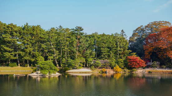 Koraku-en garden in Okayama, one of the three great gardens in Japan