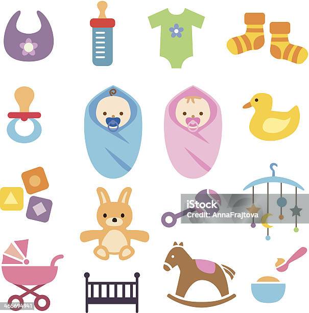 Baby Icons Set Stock Illustration - Download Image Now - Baby - Human Age, Baby Carriage, Luxury