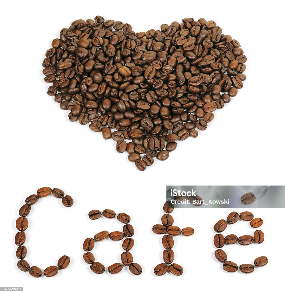 Trái Tim Với Từ Cafe Được Tạo Ra Bằng Cách Sử Dụng Hạt Cà Phê Hình ...