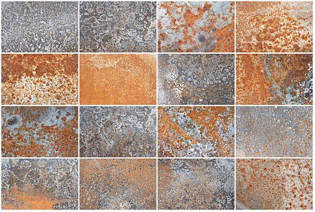 texture de rouille - wall backdrop red messy photos et images de collection