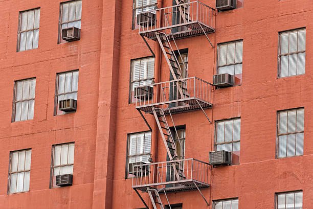 istock Rusted Fire ladder on abandoned building in Los Angeles 465702262