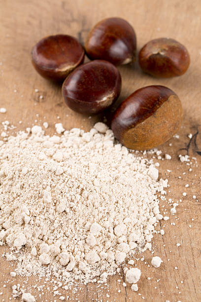 istock chestnut flour on wooden table 465702268