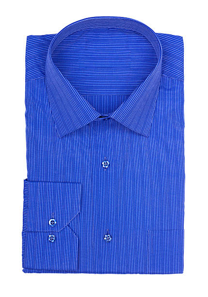 istock dark blue shirt with stripes on a white background 465703126