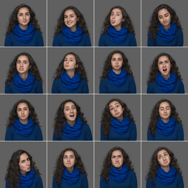 istock Young woman making facial expressions 465704037