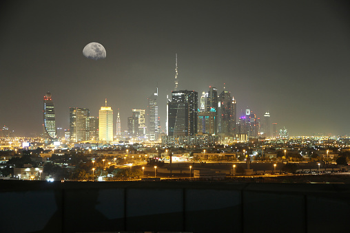 A night view of Dubai, United Arab Emirates