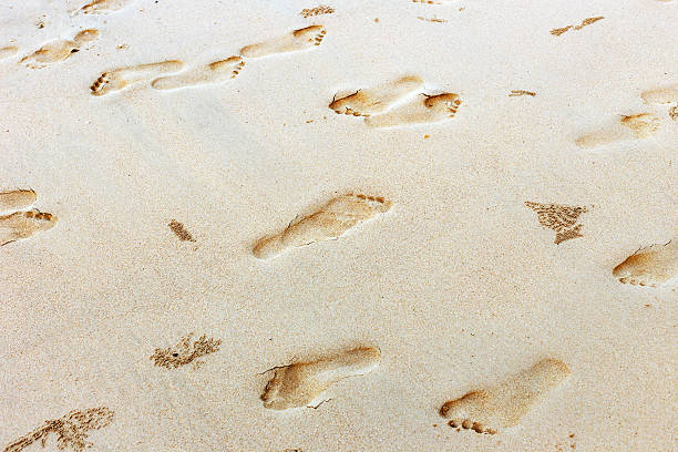 istock Footprint on sand at the beach 465706736