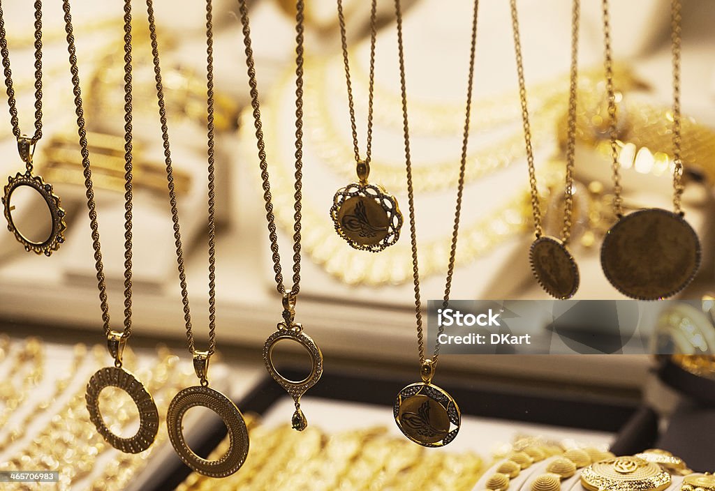 Jewelry market. Gold Jewelry market. Gold. Grain added Abundance Stock Photo