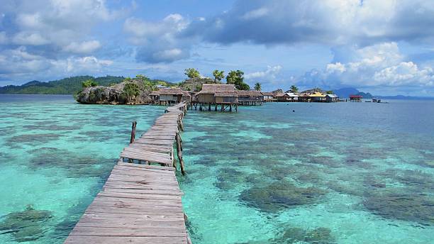 Bajo village, Togean Islands, Indonesia stock photo