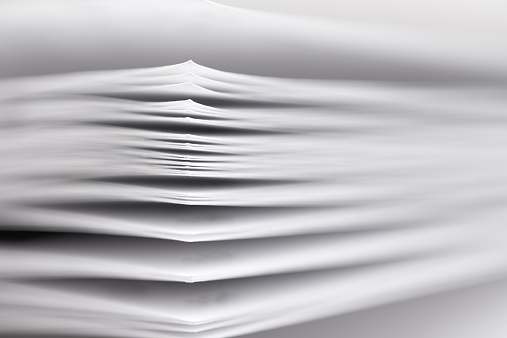 stack of paper, a fragment of a book or magazine