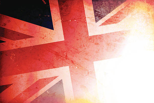 illustrazioni stock, clip art, cartoni animati e icone di tendenza di illustrazione vettoriale del vecchio grunge del regno unito. - british flag dirty british culture flag