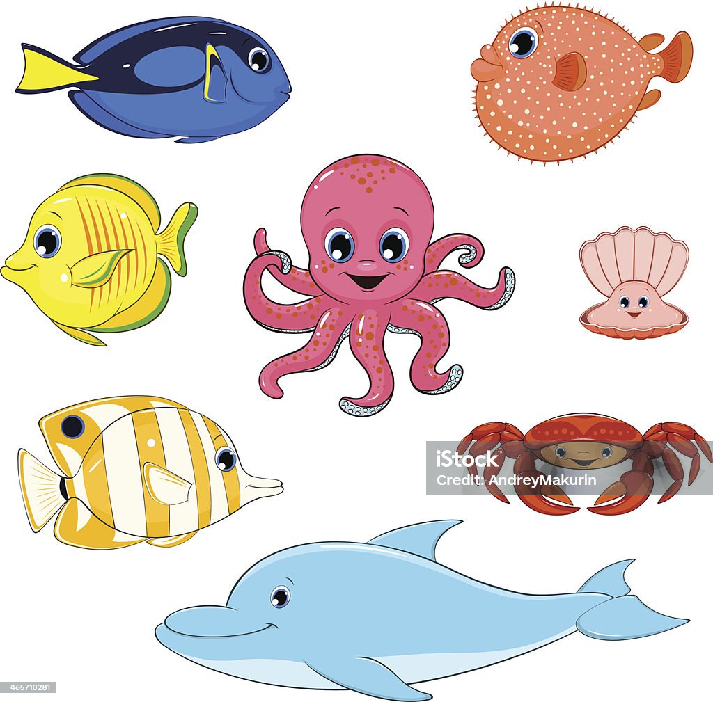 Conjunto de animais marinhos - Vetor de Animal royalty-free