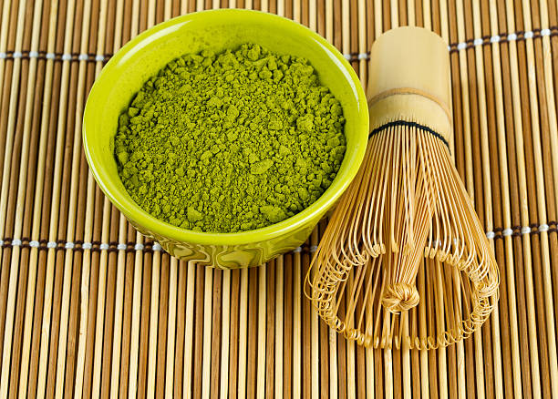 istock powdered green tea Matcha and bamboo whisk 465713546