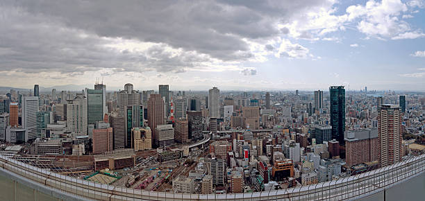 istock Osaka cityscape aerial view panorama 465714212