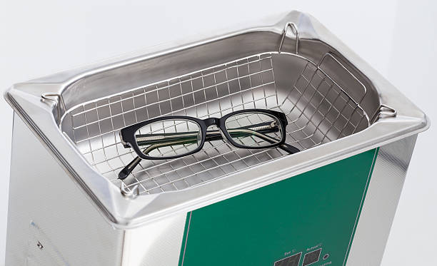 istock Professional cleaning glasses with an ultrasonic cleaner 465721810