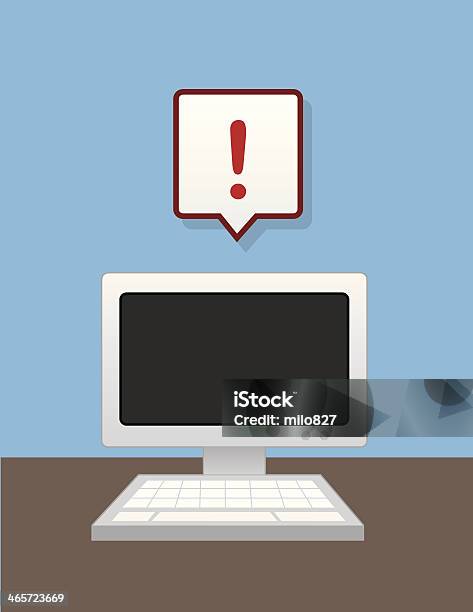 Computer Cartoon Message Computer Message Bubble Exclamation Stock Illustration - Download Image ...