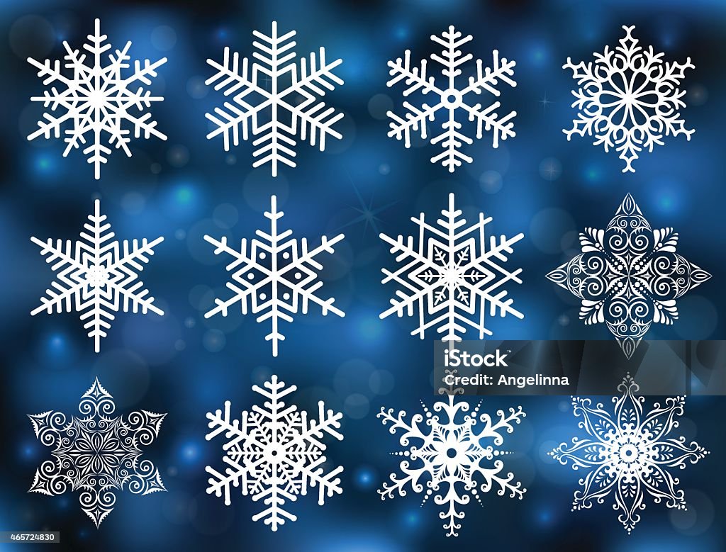 Fuzzy Snowflake Snowflake Collection Stock Illustration - Download Image Now - 2015 ...
