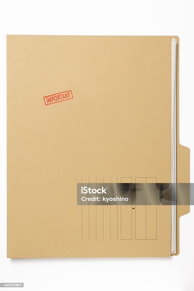 "IMPORTANT" rubber stamp on file with documents on white background "IMPORTANT" rubber stamp on file folder isolated on white background with clipping path. Alphabet Stock Photo