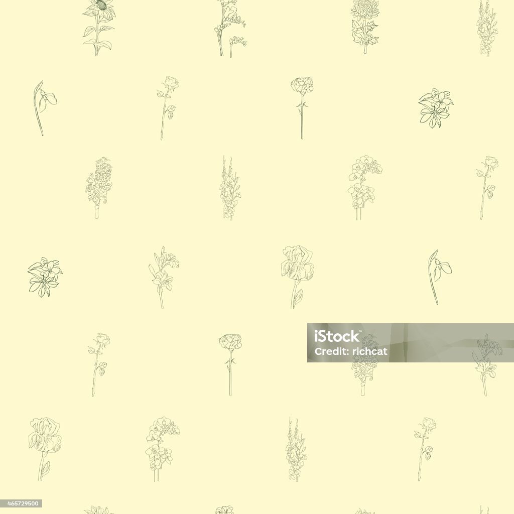 Sparse Set Pattern Sparse Pattern With Flowers Stock Illustration - Download Image Now ...