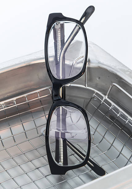 istock Professional cleaning glasses with an ultrasonic cleaner 465731974