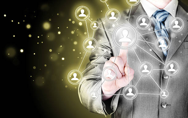 istock man hand pressing social media icon 465732214