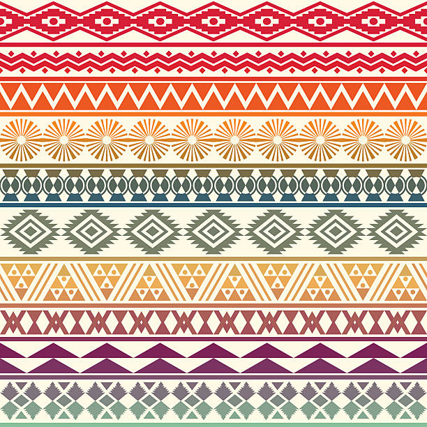Ethnic striped seamless pattern. Ethnic seamless pattern. Aztec colorful striped background. Tribal, ethnic, navajo print. Modern abstract wallpaper. Vector illustration. inca stock illustrations