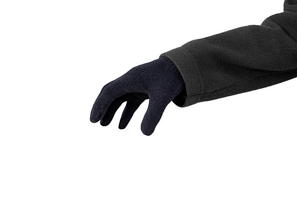 рука в черные перчатки - glove leather black isolated стоковые фото и изображения