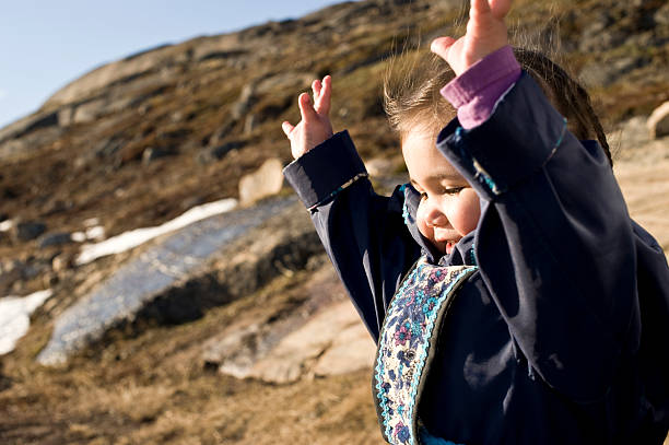 Inuit Child, Baffin Island, Nunavut, Canada.